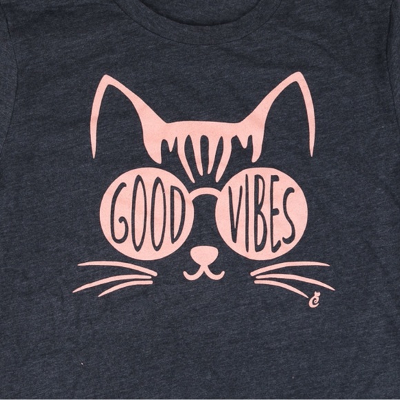 Cat Lady Small Grey Cat Shirt “Good Vibes” NEVER WORN - Picture 2 of 6